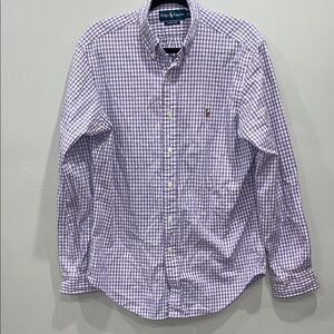 Ralph Lauren Lavender and White Gingham Button-Down Shirt